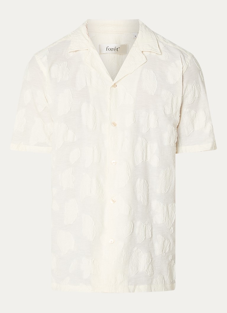 Forét Heren Regular fit overhemd met structuur in de kleur Creme, maat: L