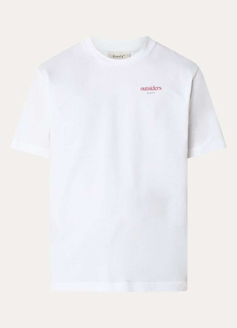 Forét Heren T-shirt met front- en backprint in de kleur Wit, maat: XXL