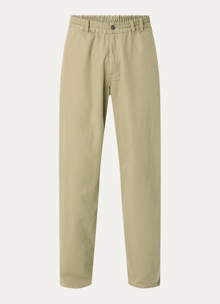 Forét Heren Clay Twill tapered fit chino met steekzakken in de kleur Khaki, maat: XXL