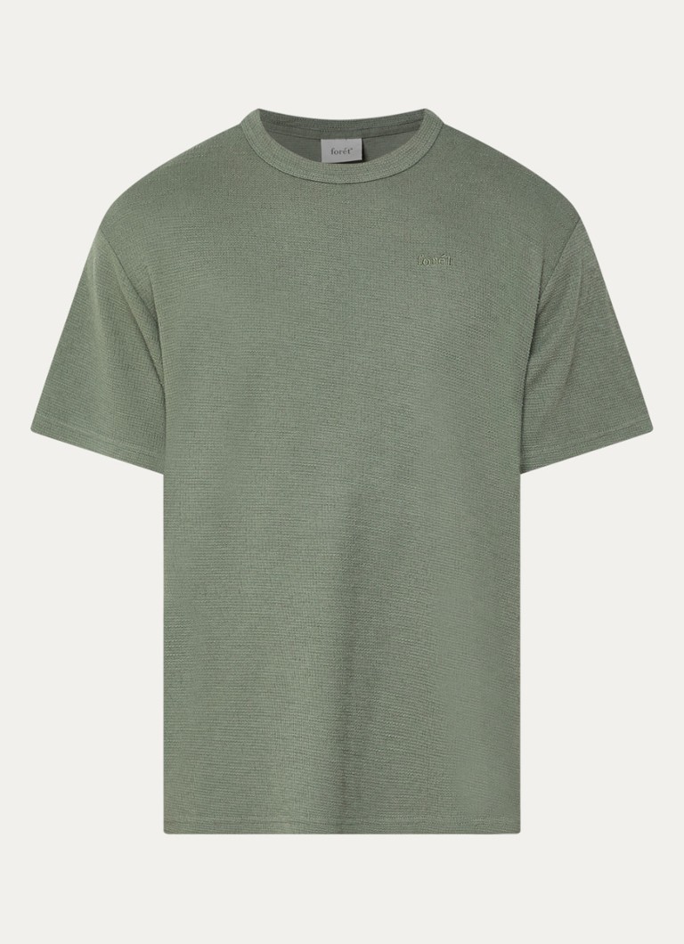 Forét Heren Fir T-shirt met structuur in de kleur Groen, maat: M