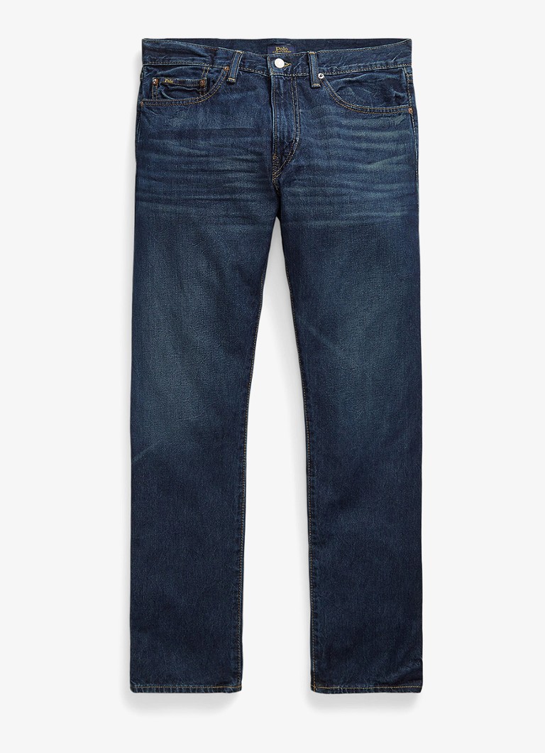 Ralph Lauren Heren Hampton straight fit jeans met medium wassing in de kleur Narrows / Indigo