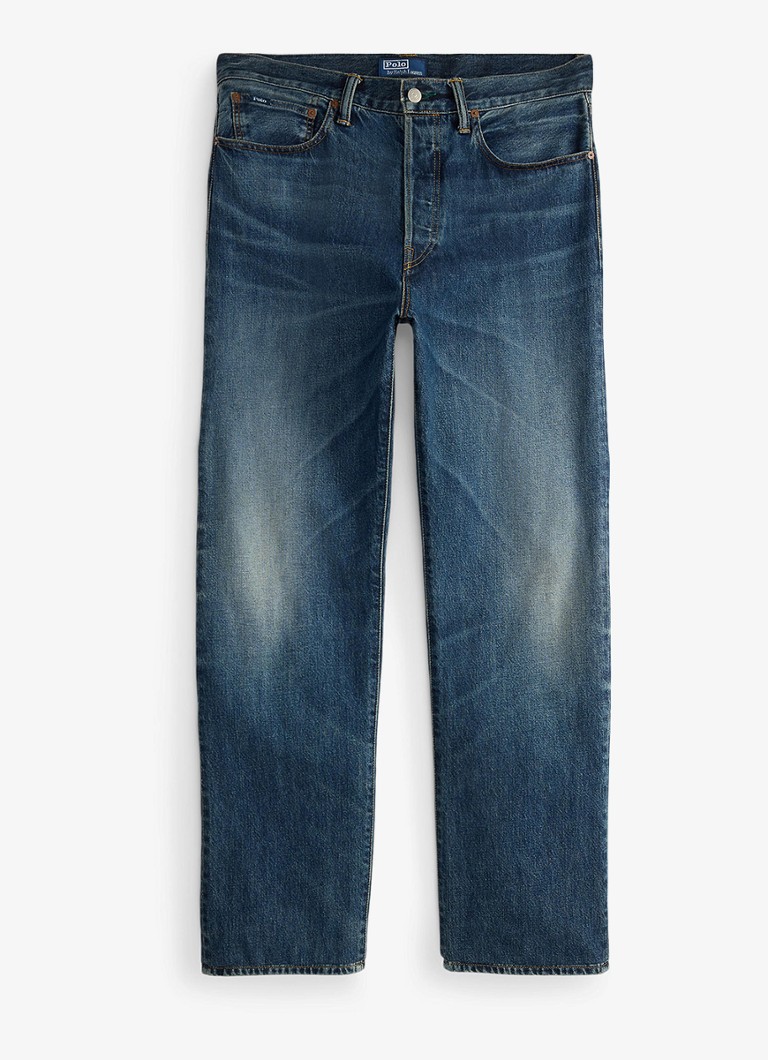Ralph Lauren Heren Heritage straight leg jeans met medium wassing in de kleur Norwich / Indigo
