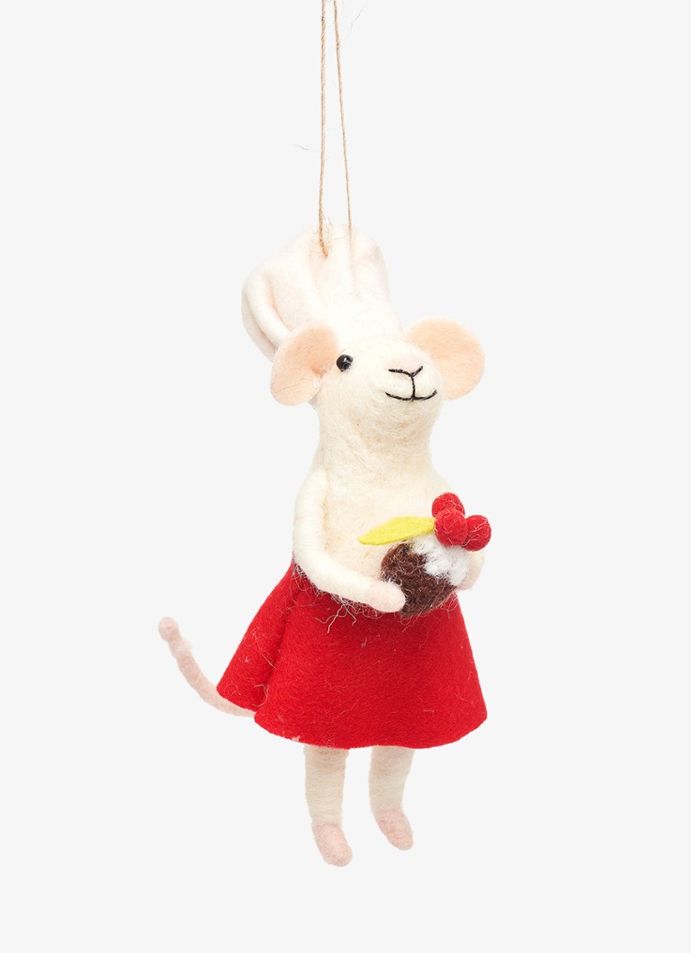 Sass & Belle Mary Bakker Muis kersthanger 14 cm Gebroken wit - Deal