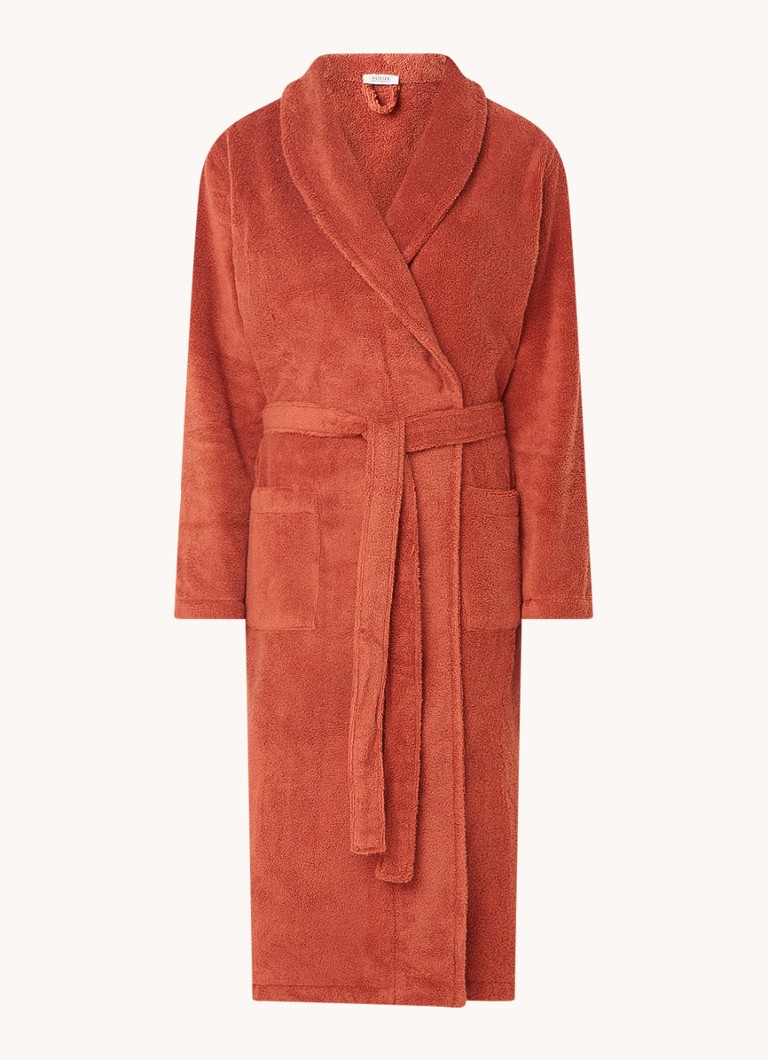 Olivier Desforges Alizee badjas van katoen - unisex Roodbruin - Deal