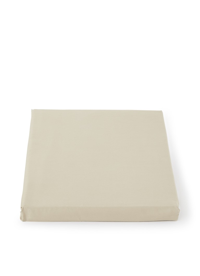 Olivier Desforges Damier hoeslaken van katoensatijn 300TC, hoekhoogte 25 cm Donkerbeige - Deal