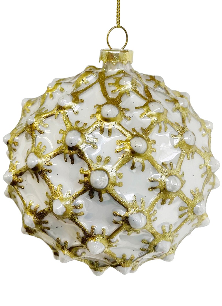 Shishi Parel kerstbal 10 cm Wit - Deal