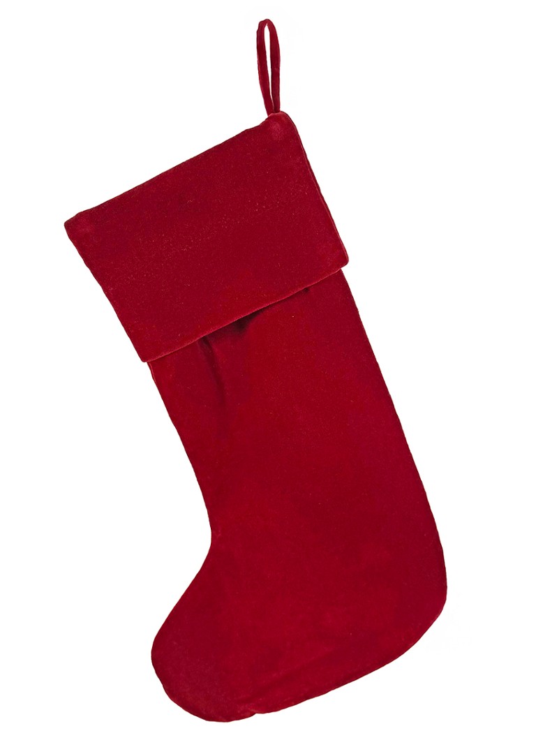 Shishi Velvet kerstsok 48 cm Donkerrood - Deal