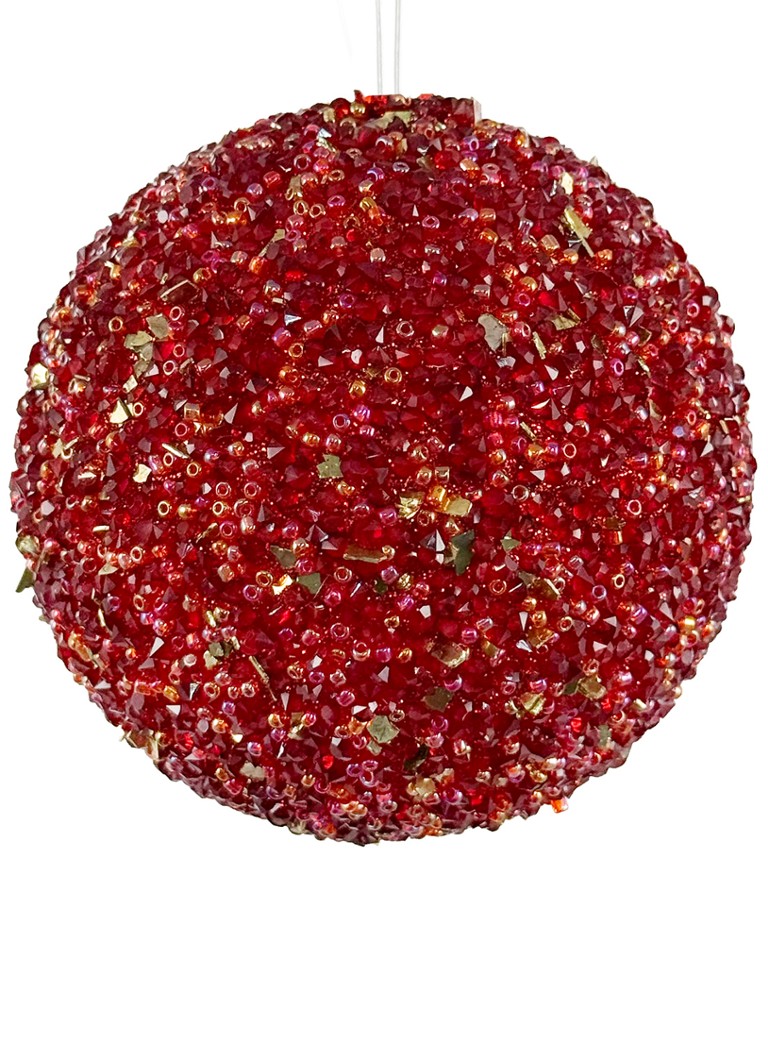 Shishi Kerstbal 9 cm Rood
