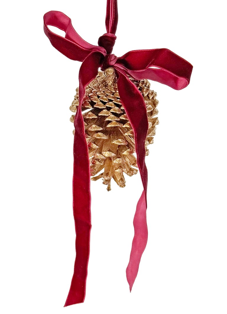 Shishi Dennenappel kersthanger 14 cm Bruin - Deal