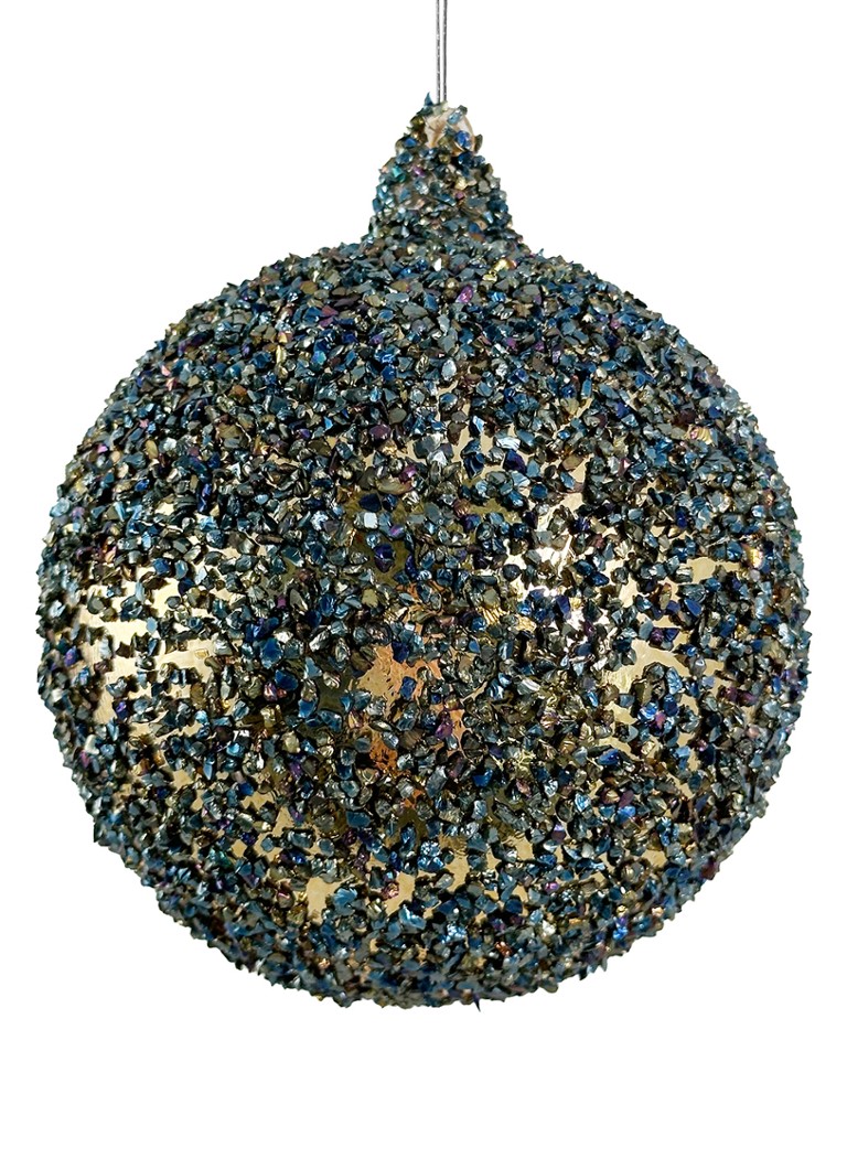 Shishi Glitter kerstbal 12 cm Goud - Deal