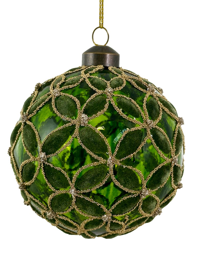 Shishi Velvet kerstbal 10 cm Groen - Deal
