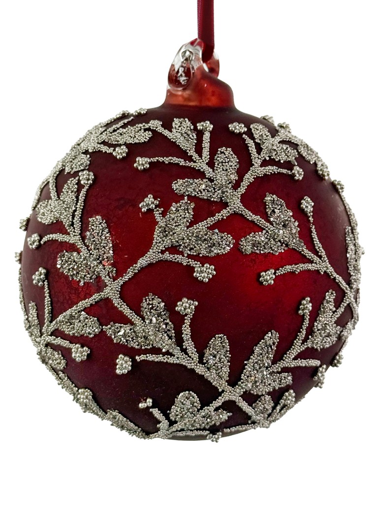 Shishi Tak kerstbal 10 cm Rood