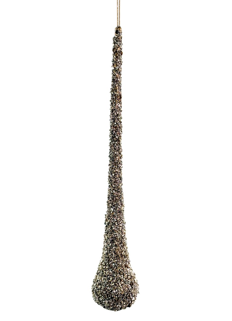 Shishi Glitter Drop kersthanger 15 cm Goud - Deal