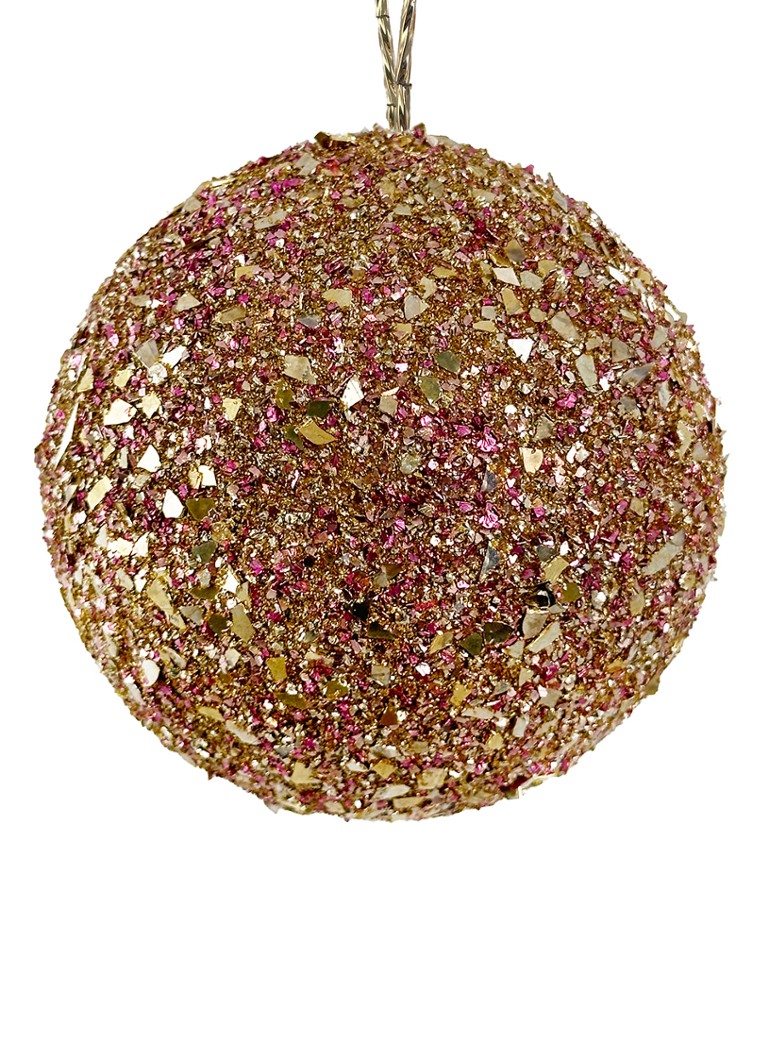 Shishi Glitter Flakes kerstbal 10 cm Goud - Deal