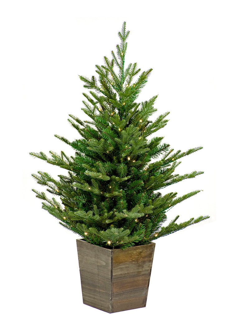 Van Der Gucht Nordmann kunstkerstboom met LED verlichting 91cm Groen - Deal