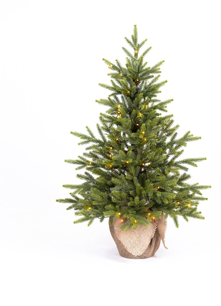 Van Der Gucht Detroit kunstkerstboom met LED verlichting 90 cm Groen - Deal