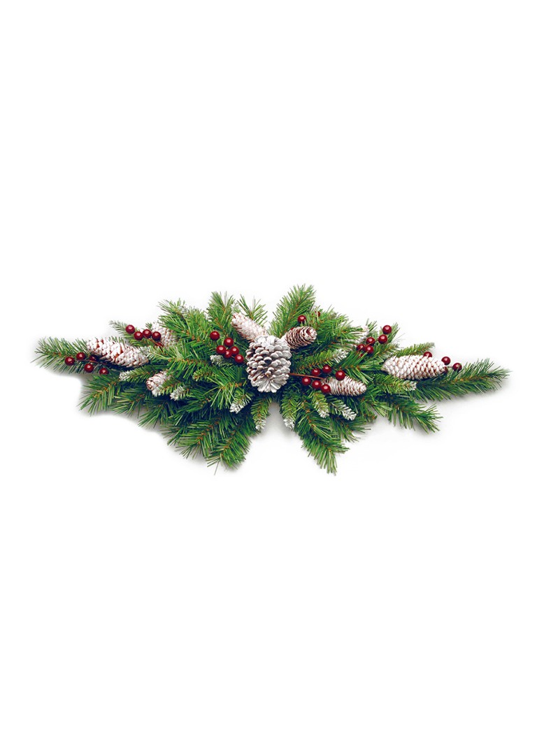 Van Der Gucht Frosted Berry kerststuk met rode bessen 75 cm Groen - Deal