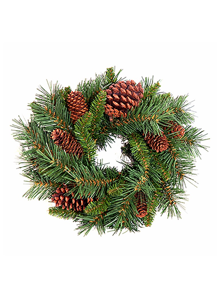 Van Der Gucht Pine Cone kerstkrans 50 cm Groen - Deal