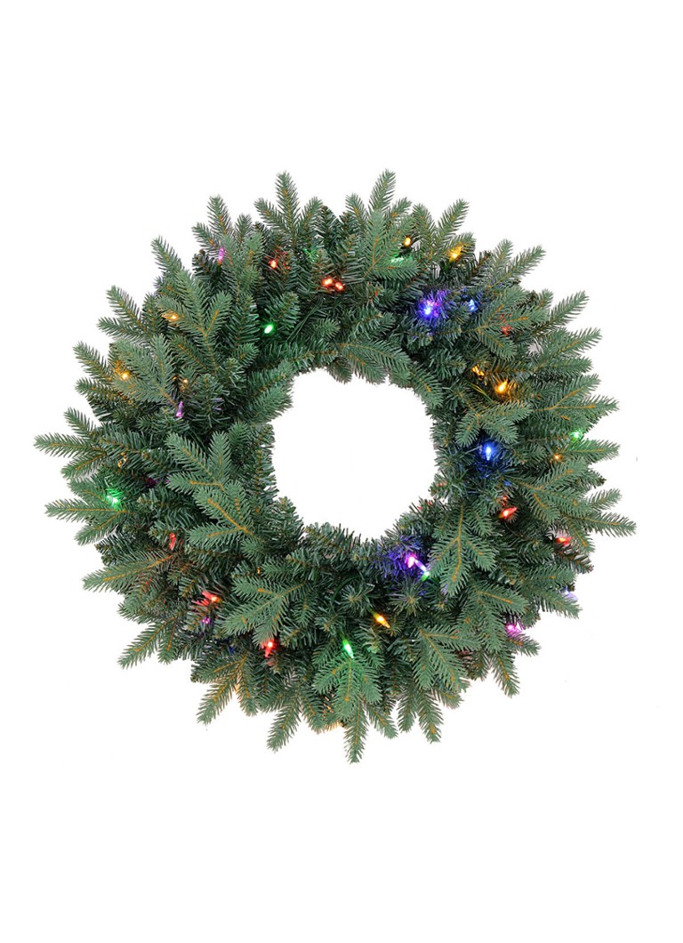 Van Der Gucht Everton kerstkrans met LED verlichting 61 cm Groen - Deal