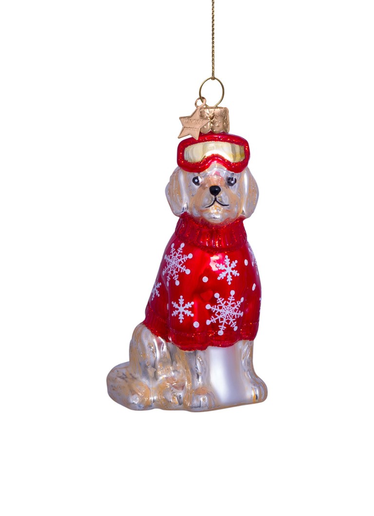 Vondels Golden retriever in ski outfit kersthanger 9,5 cm Rood - Deal