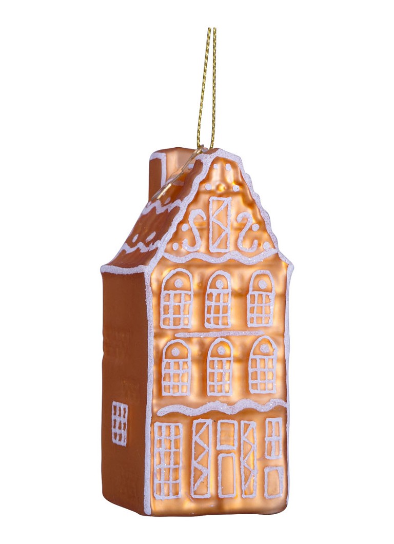 Vondels Peperkoek Grachtenpand kersthanger 8,5 cm Bruin - Deal