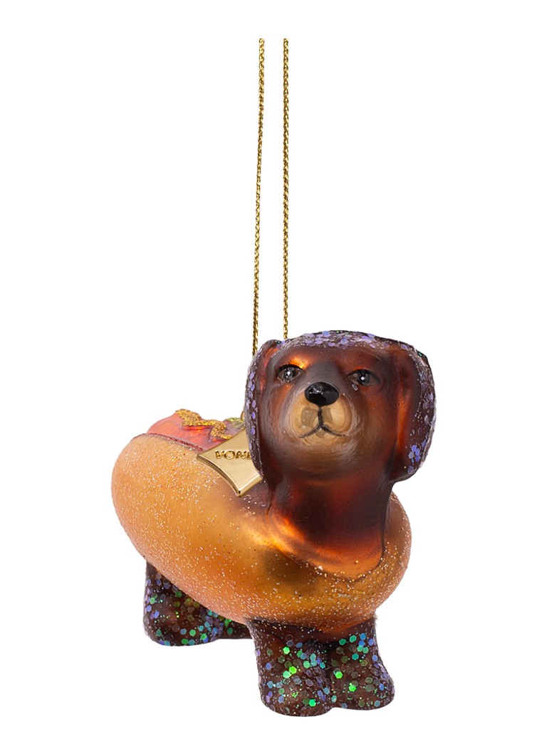 Vondels Hotdog Teckel kersthanger 6 cm Bruin - Deal