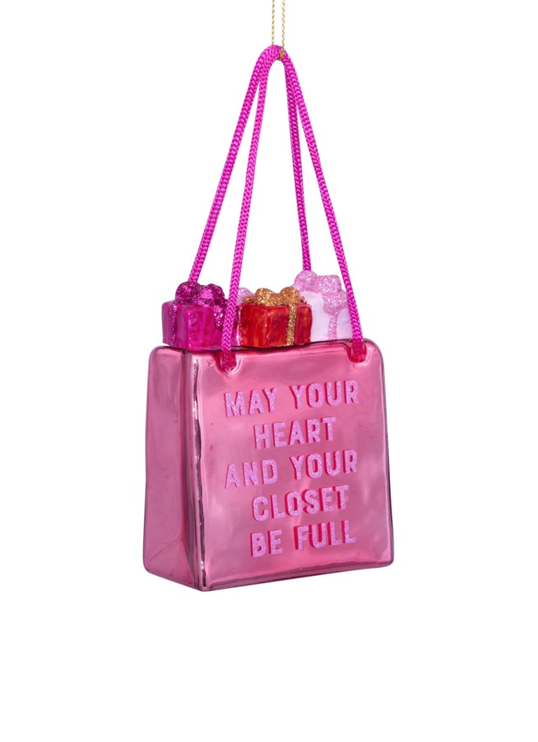 Vondels Shopping Bag kersthanger 8,5 cm Roze - Deal