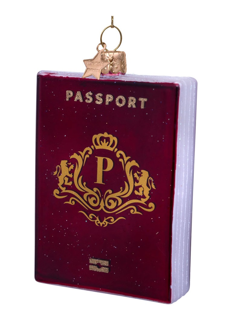 Vondels Paspoort kersthanger 11 cm Rood - Deal