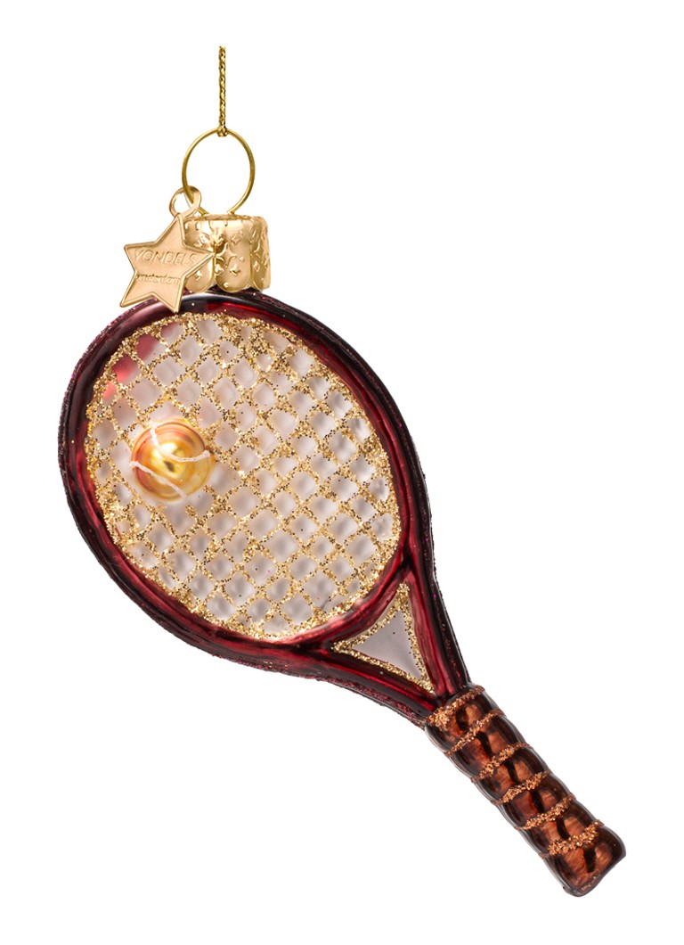 Vondels Tennis Racket kersthanger 9,5 cm Bordeauxrood - Deal