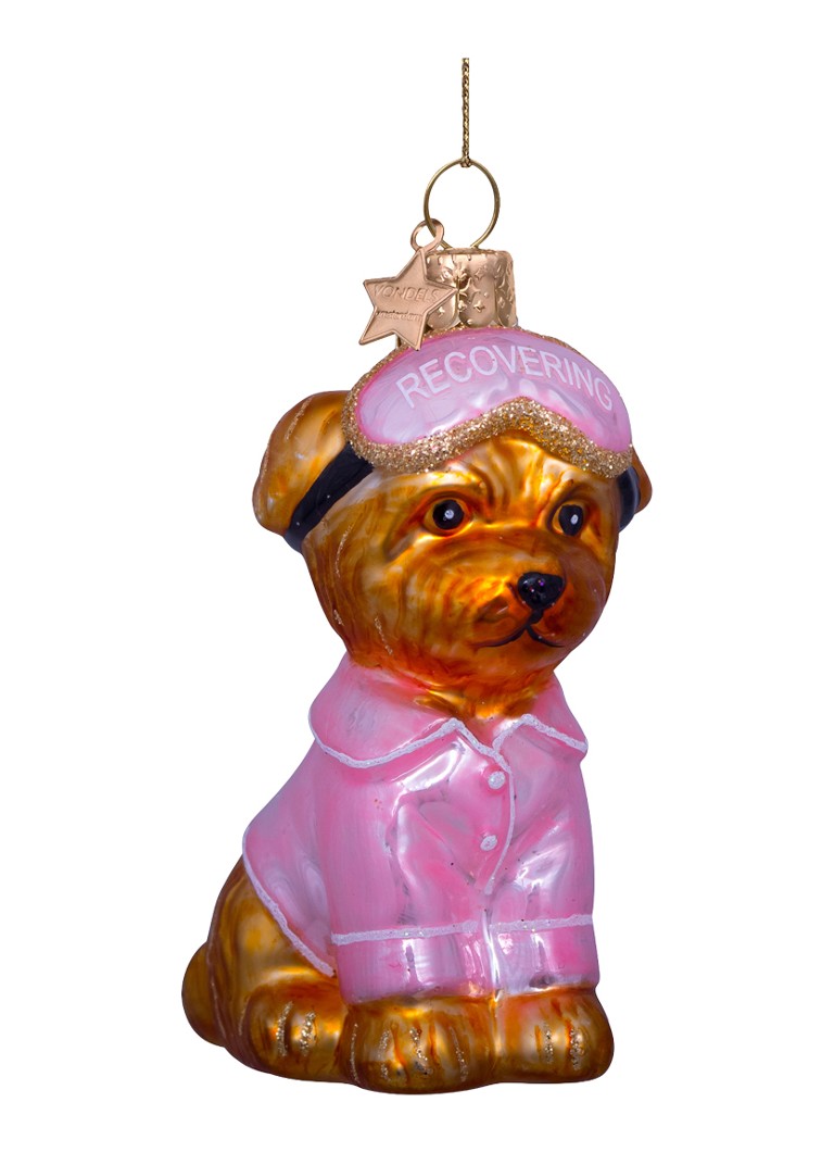 Vondels Hond met pyjama en slaapmasker 8,5 cm Roze - Deal