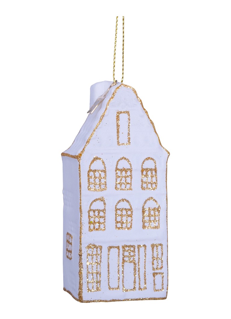 Vondels Grachtenpand kersthanger 8,5 cm Wit - Deal