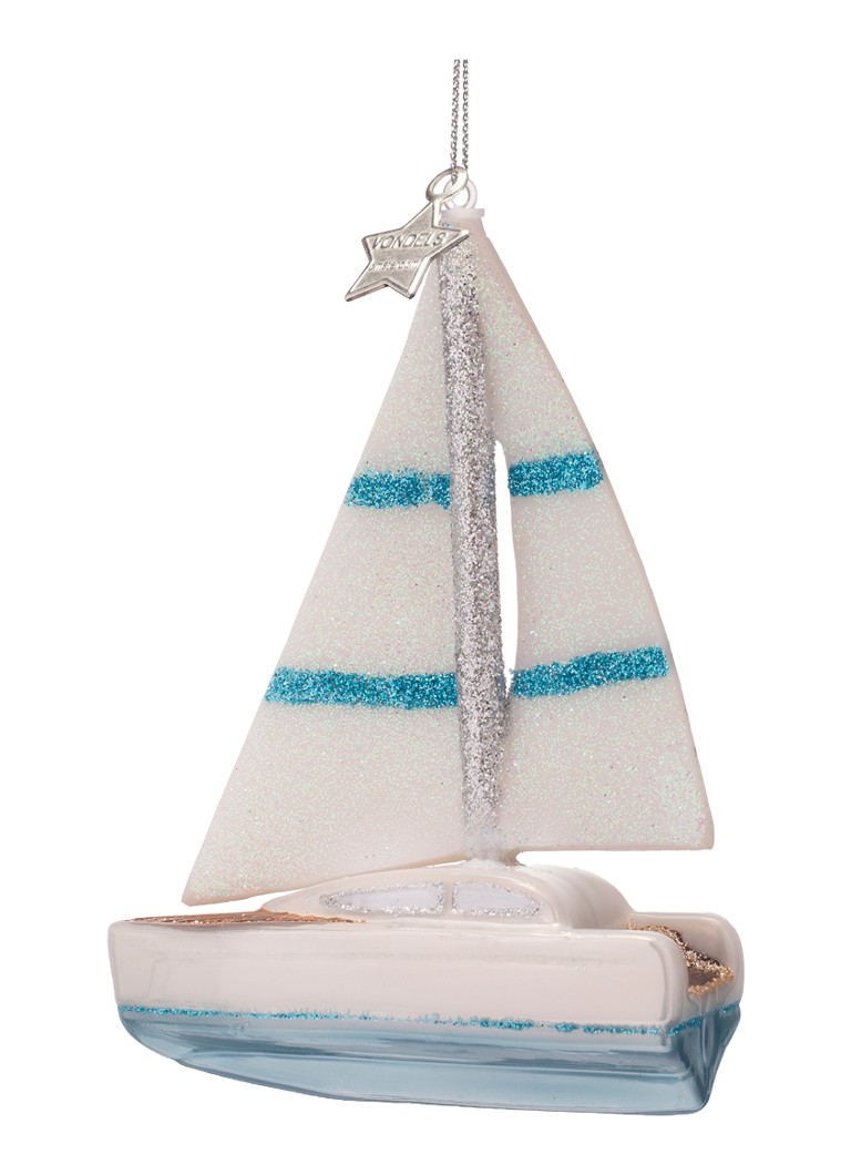 Vondels Zeilboot kersthanger 13 cm Wit - Deal