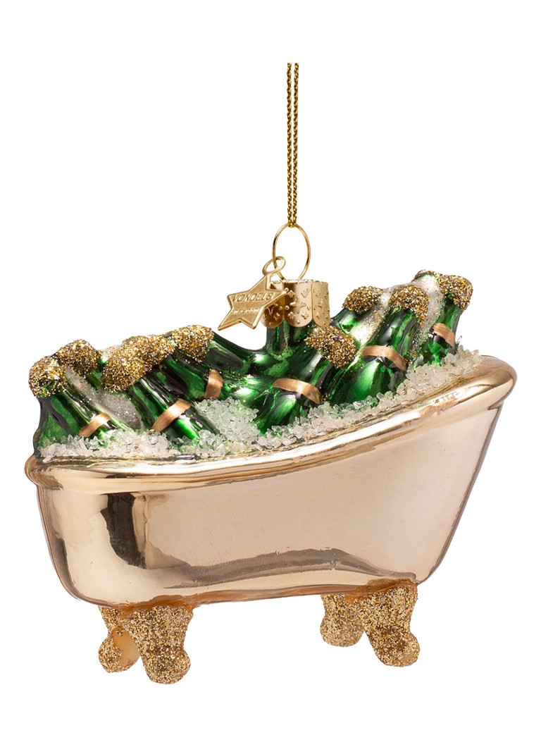 Vondels Badkuip met flessen kersthanger 7 cm Goud - Deal