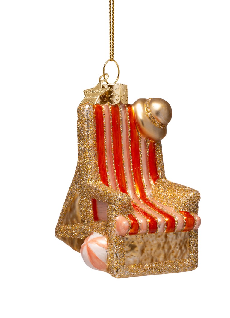 Vondels Strandstoel kersthanger 9 cm Goud - Deal