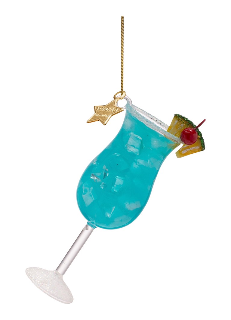 Vondels Blue Lagoon cocktail kersthanger 12,5 cm Blauw - Deal