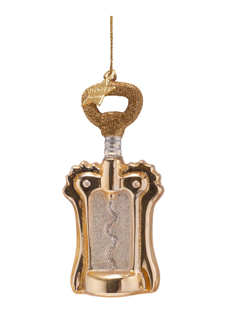 Vondels Flesopener kersthanger 10,5 cm Goud - Deal