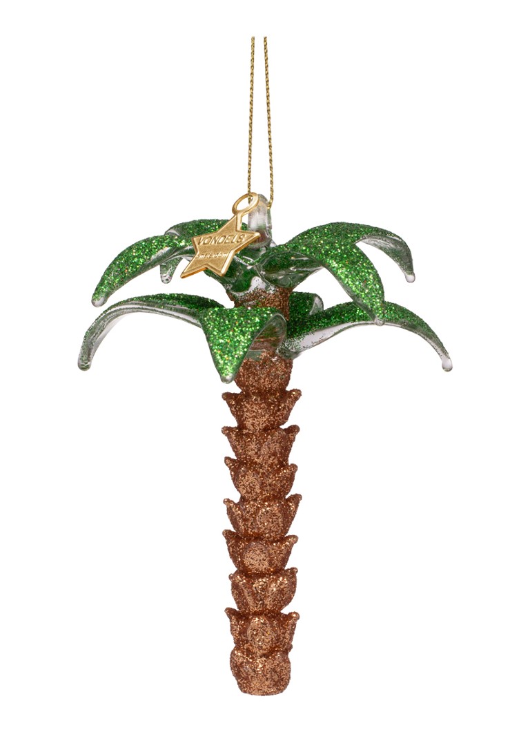 Vondels Glitter Palmboom kersthanger 10,5 cm Bruin - Deal