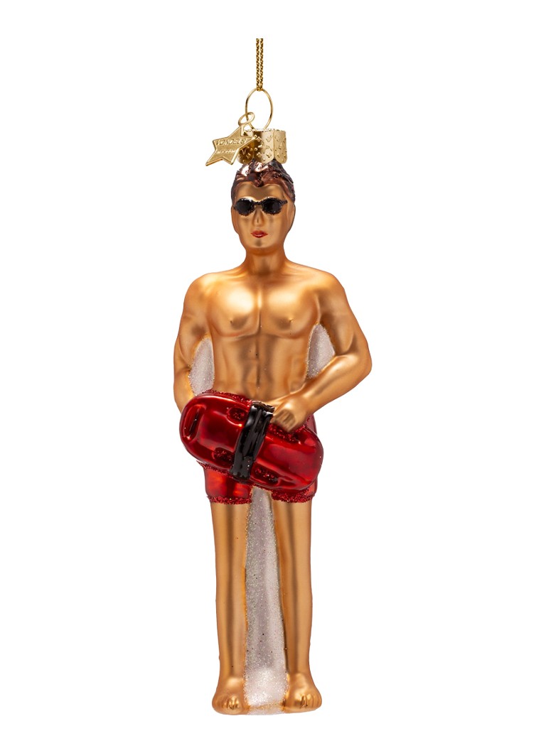 Vondels Strandwacht Man kersthanger 14 cm Rood - Deal