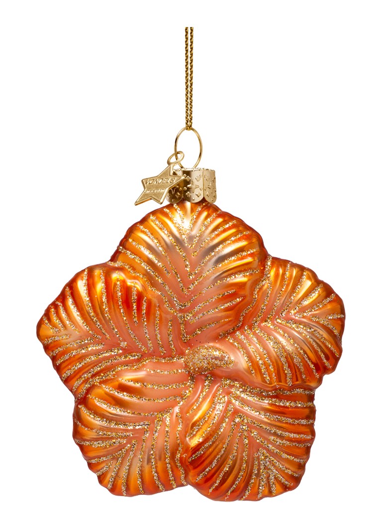 Vondels Oranje Hibiscus kersthanger 8,5 cm Oranje - Deal