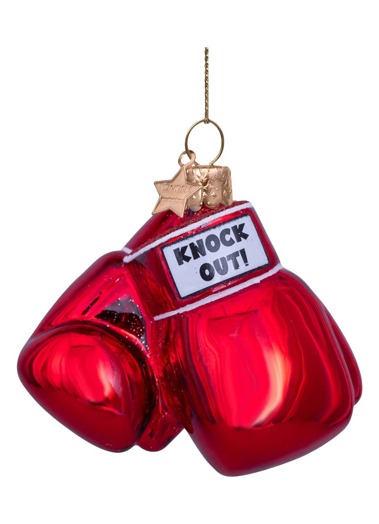 Vondels Glanzende Bokshandschoenen kersthanger 7 cm Rood - Deal