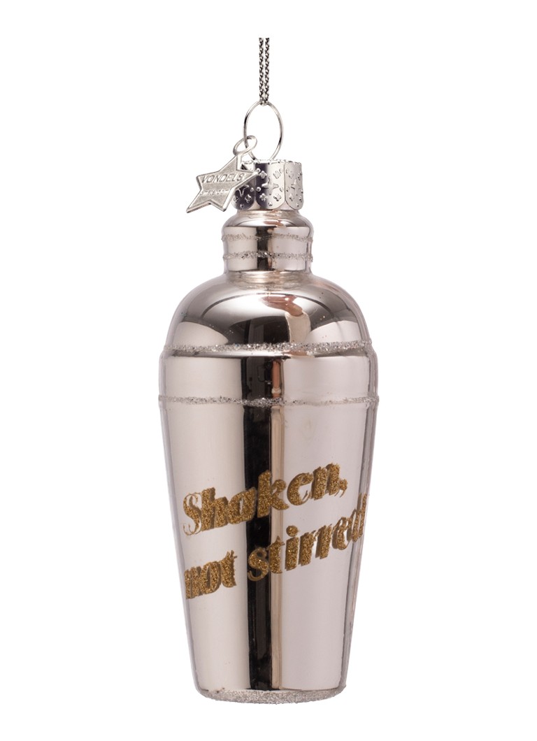 Vondels Cocktail Shaker Shaken Not Stirred kersthanger 9,5 cm Goud - Deal