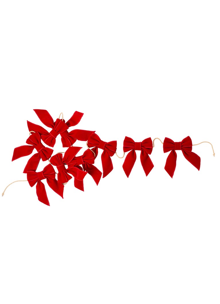Vondels Fluwelen strik kerstslinger 180 cm Rood - Deal