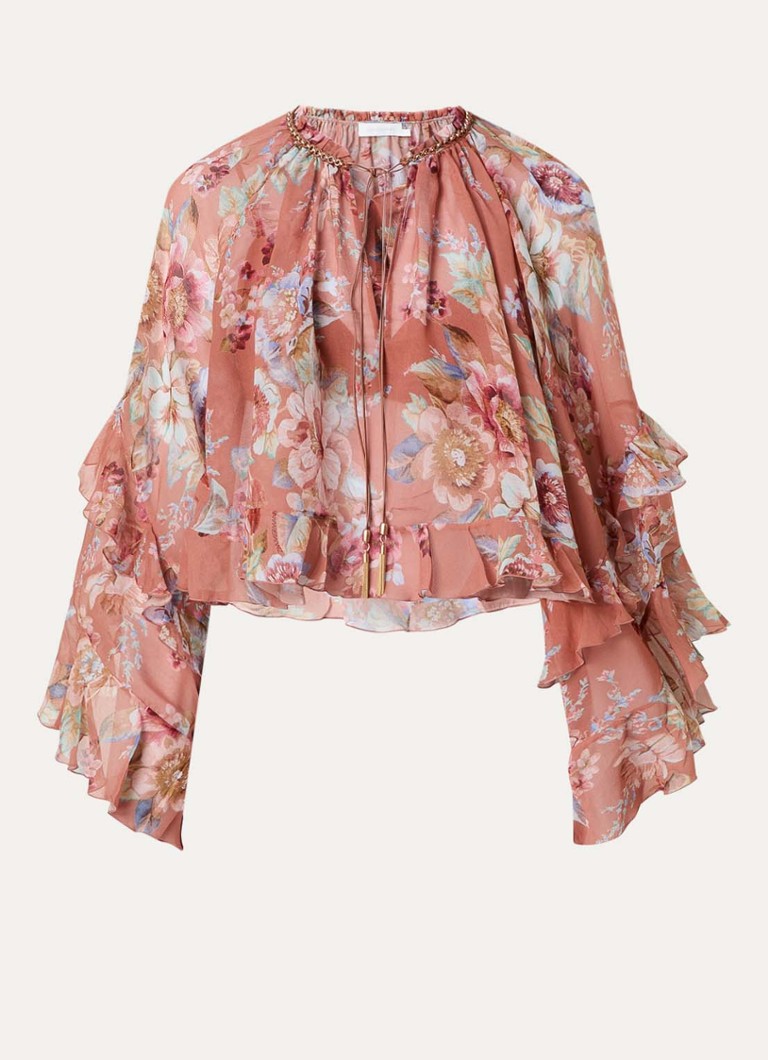 Zimmermann Dames Awaken tuniek met bloemenprint in de kleur Rood, maat: 36