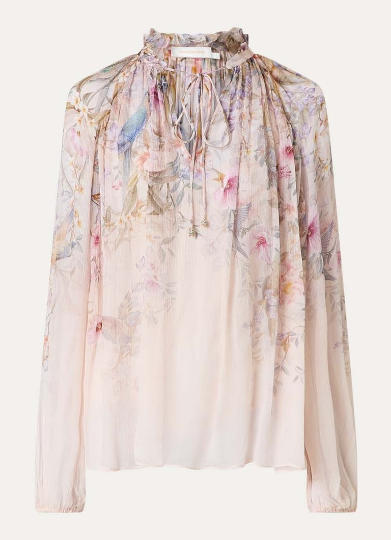 Zimmermann Dames Rebellion tuniek met bloemenprint in de kleur Lichtroze, maat: 40