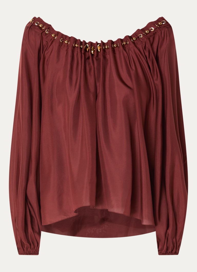 Zimmermann Dames Aster tuniek van zijde in de kleur Bordeauxrood, maat: 36