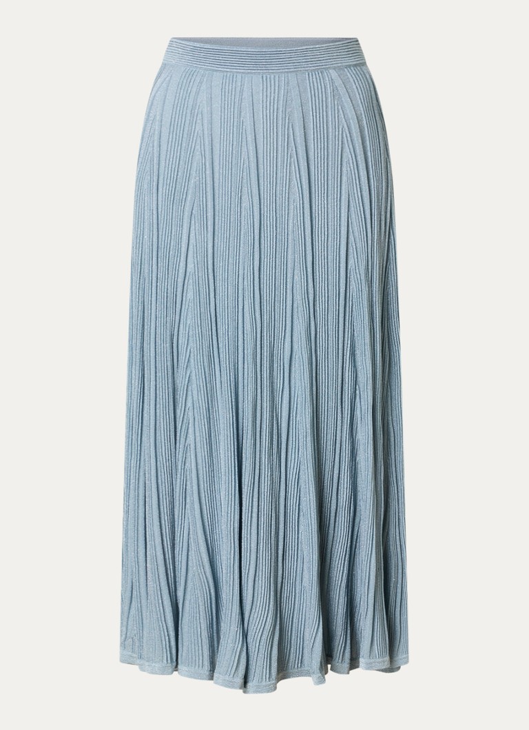 Zimmermann Dames Maxi plooirok met metallic finish in de kleur Blauwgrijs, maat: 36