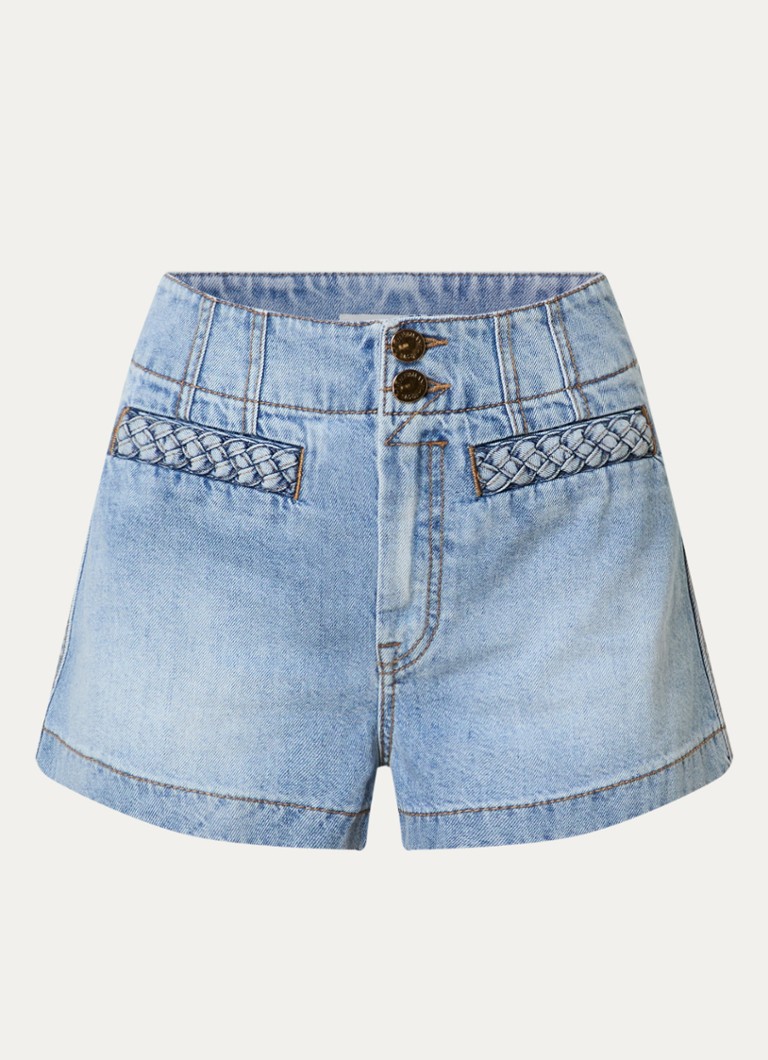 Zimmermann Dames Indra high waist loose fit korte broek van denim in de kleur Indigo, maat: 42