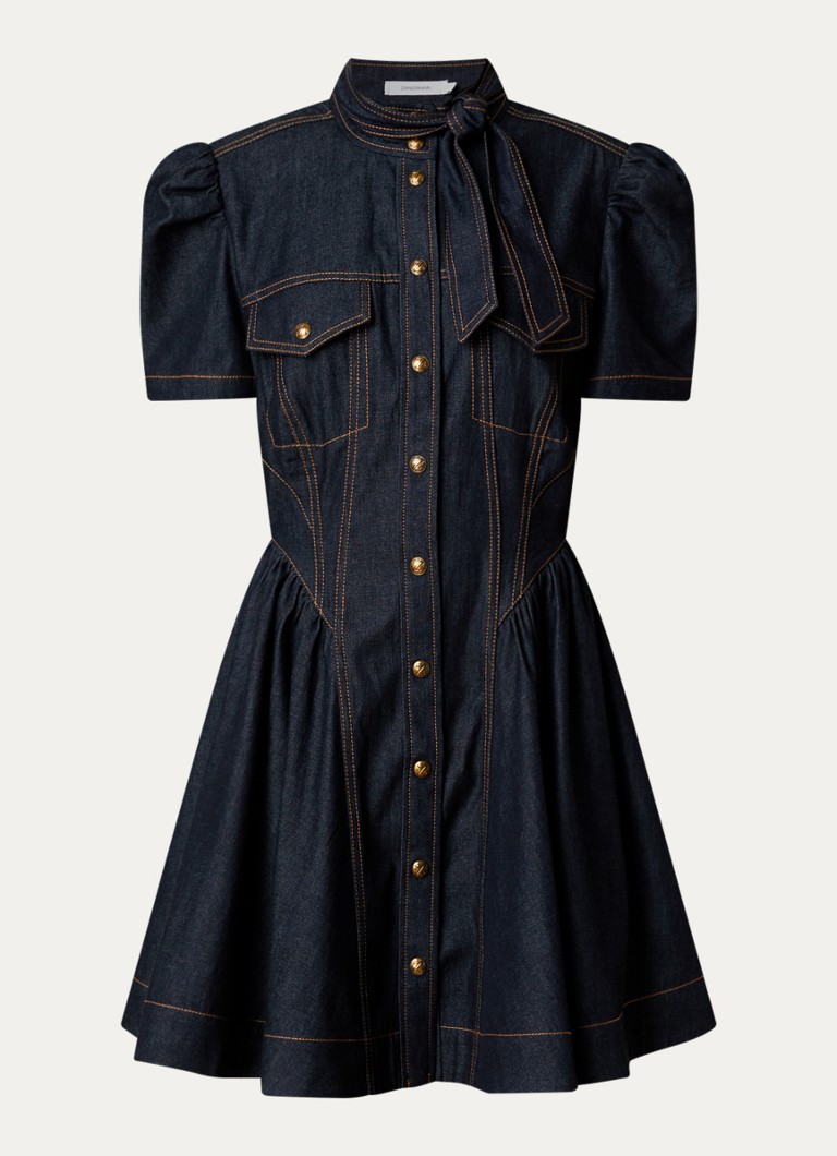 Zimmermann Dames Mini denim jurk met borstzakken in de kleur Blauw, maat: S