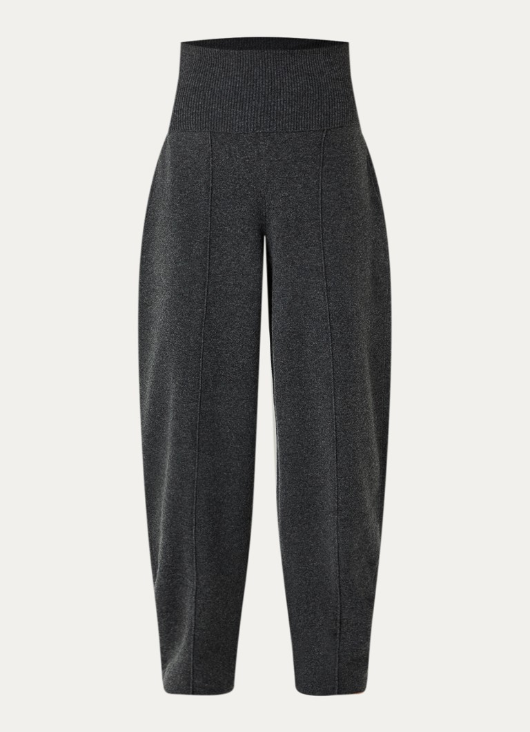 Zimmermann Dames High waist wide fit broek in wolblend in de kleur Grijs, maat: S