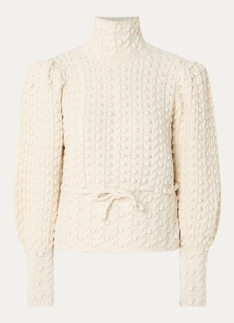 Zimmermann Dames Trui van wol met opstaande kraag in de kleur Gebroken wit, maat: M